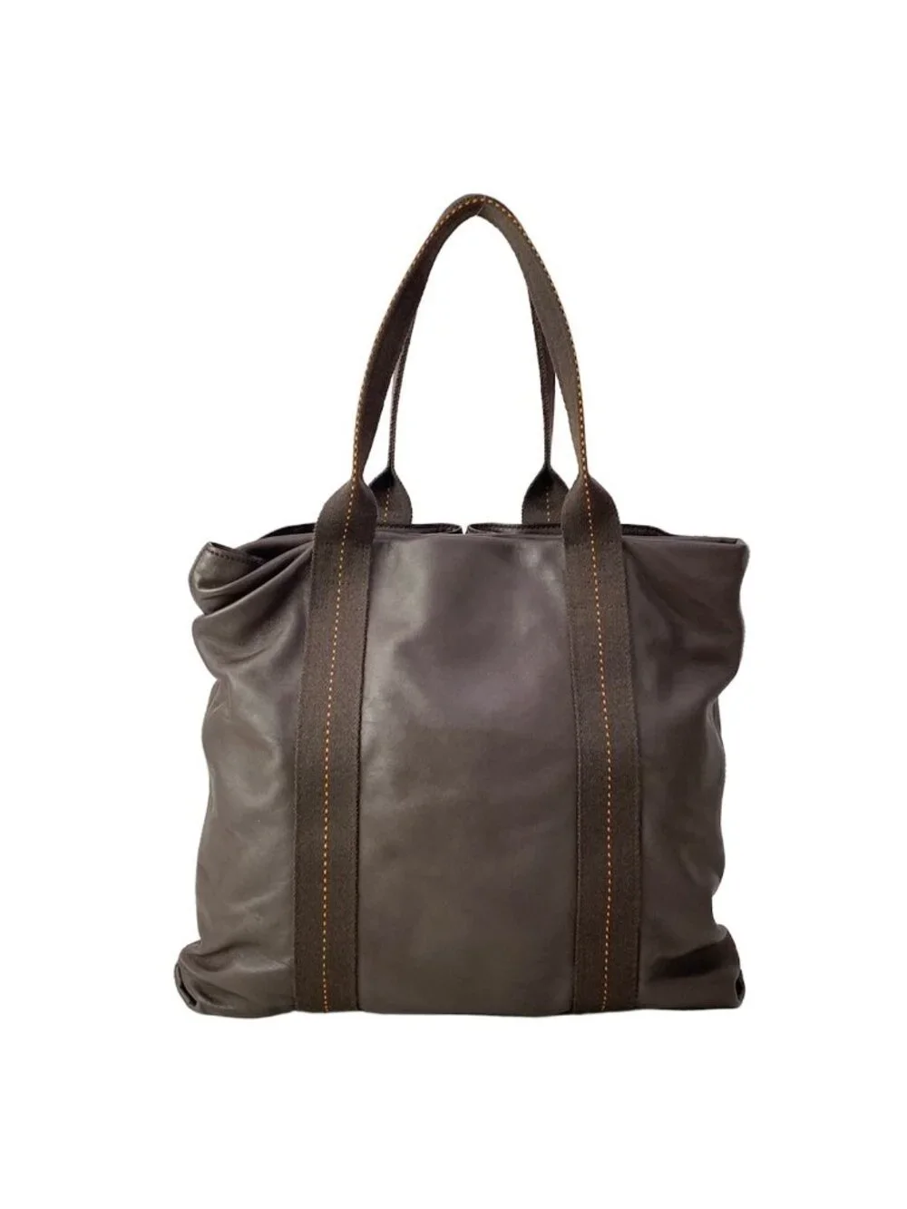 Hermes Tote Caravan Vertical MM Havana Silver